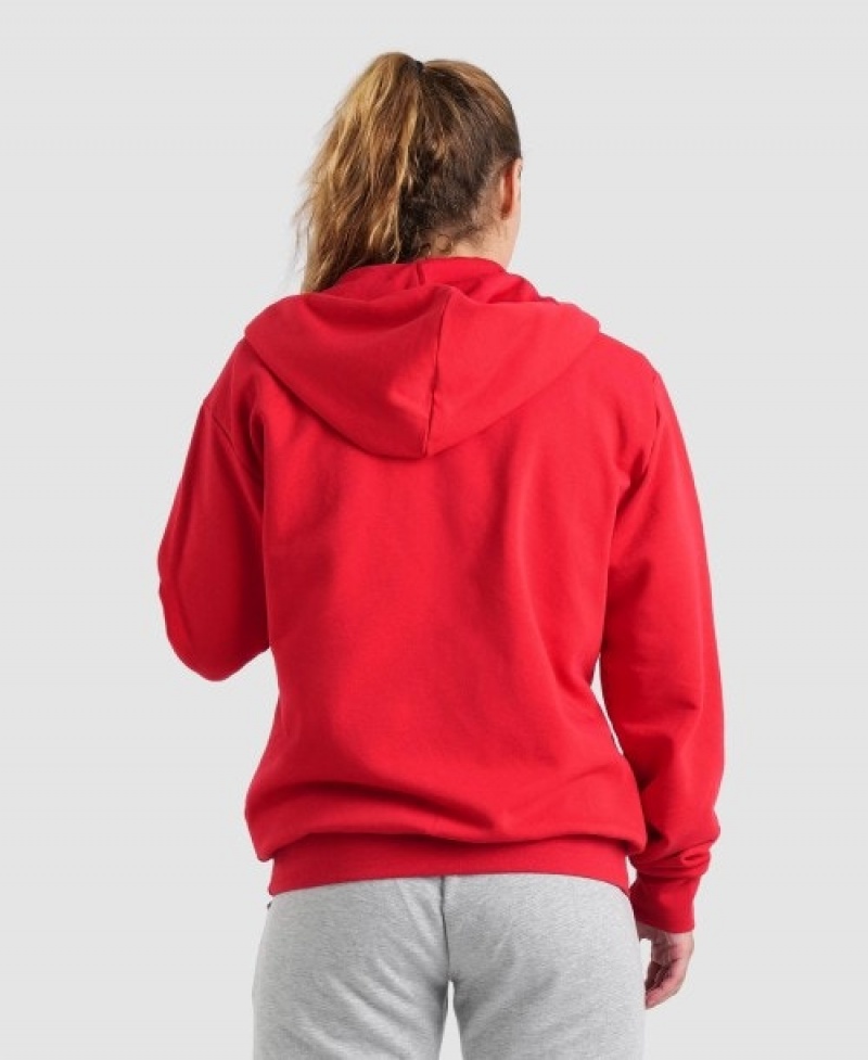 Red Arena Team Hooded Panel Women's Jackets | 21309568