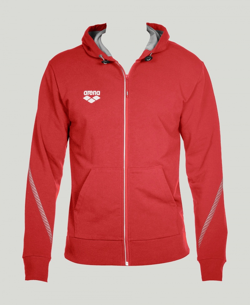 Red Arena Team Line Hooded Men\'s Jackets | 9678845