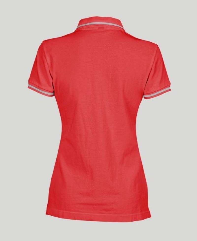 Red Arena Team Line Short Sleeve Women's Polo Shirts | 74780627