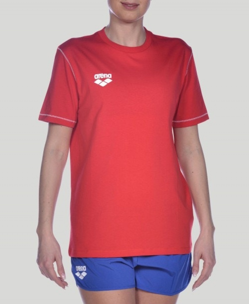 Red Arena Team Line Short Sleeve Women's T Shirts | 17667454