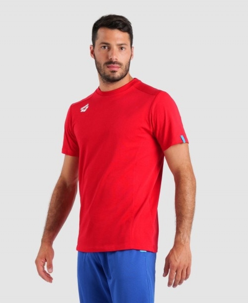 Red Arena Team Panel Men's T Shirts | 43191768