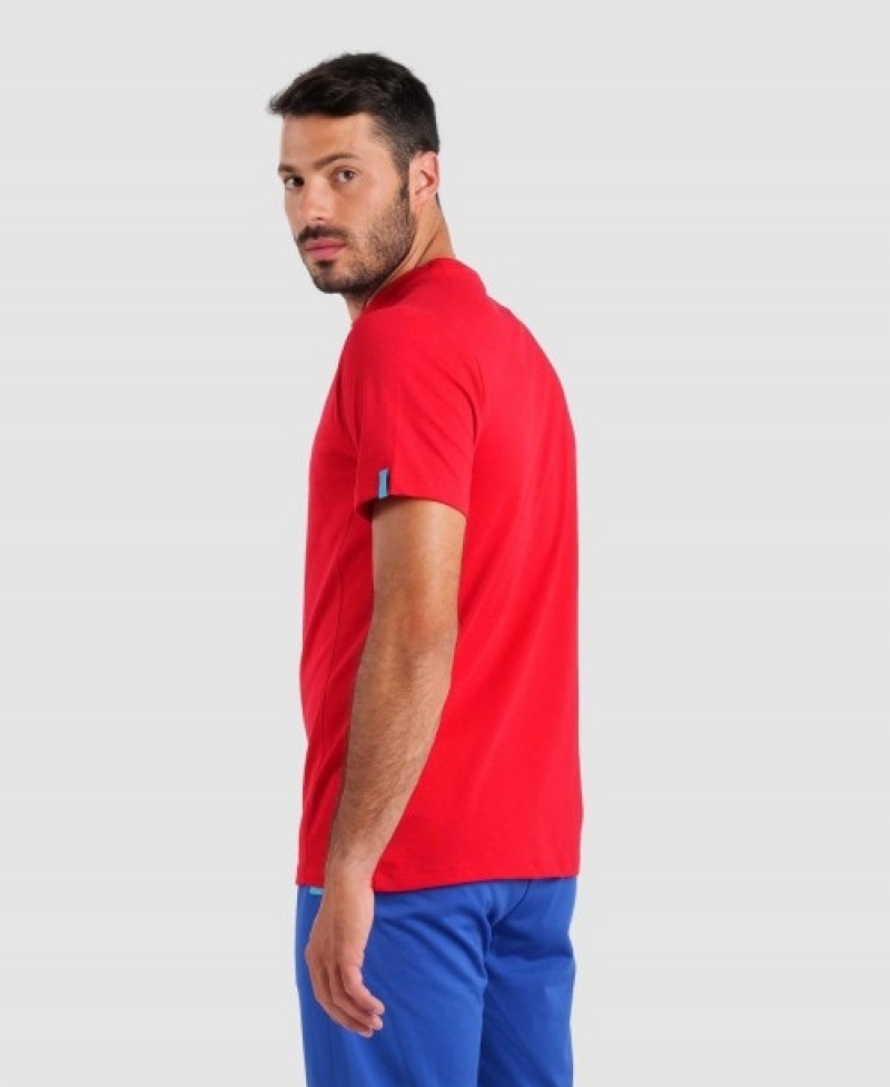 Red Arena Team Panel Men's T Shirts | 43191768