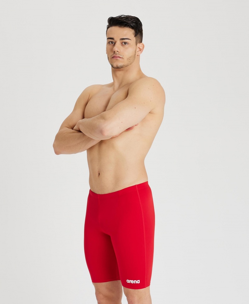 Red Arena Team Solid Jammer Men\'s Swim Shorts | 85739225