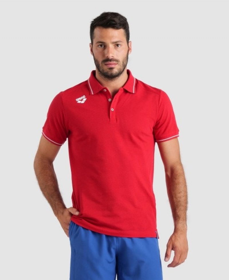 Red Arena Team Solid Men's Polo Shirts | 12149930