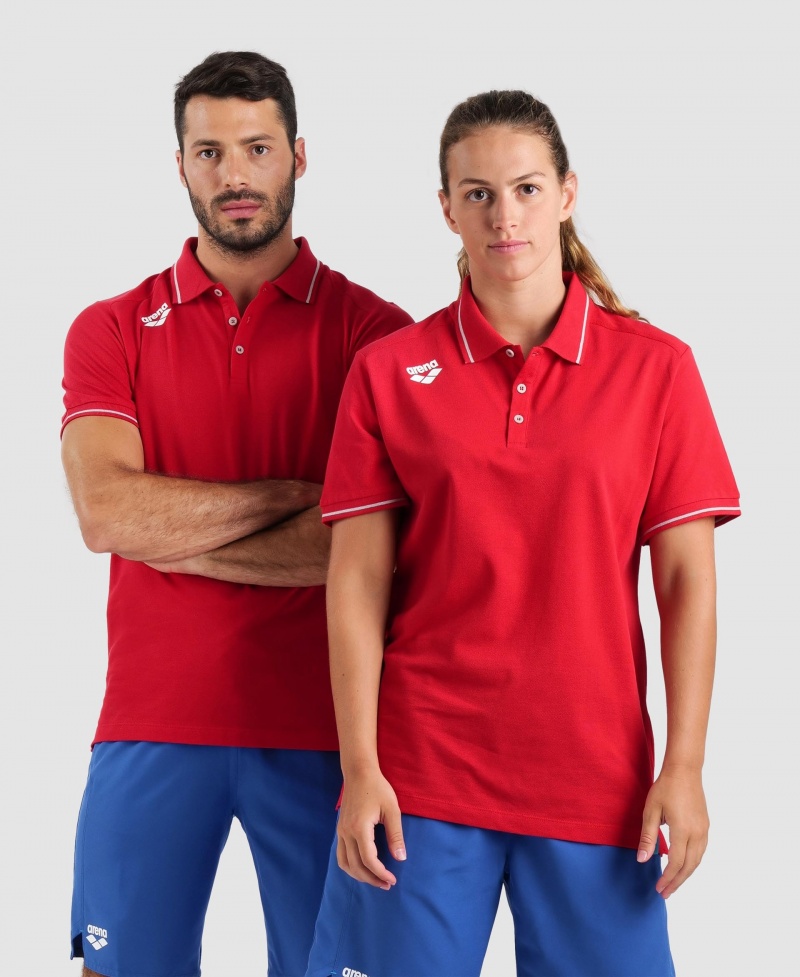 Red Arena Team Solid Men\'s Polo Shirts | 12149930