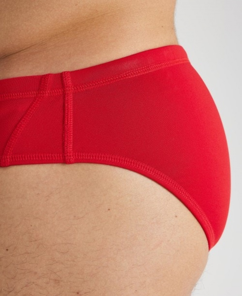 Red Arena Team Solid Water Polo Men's Briefs | 63656246