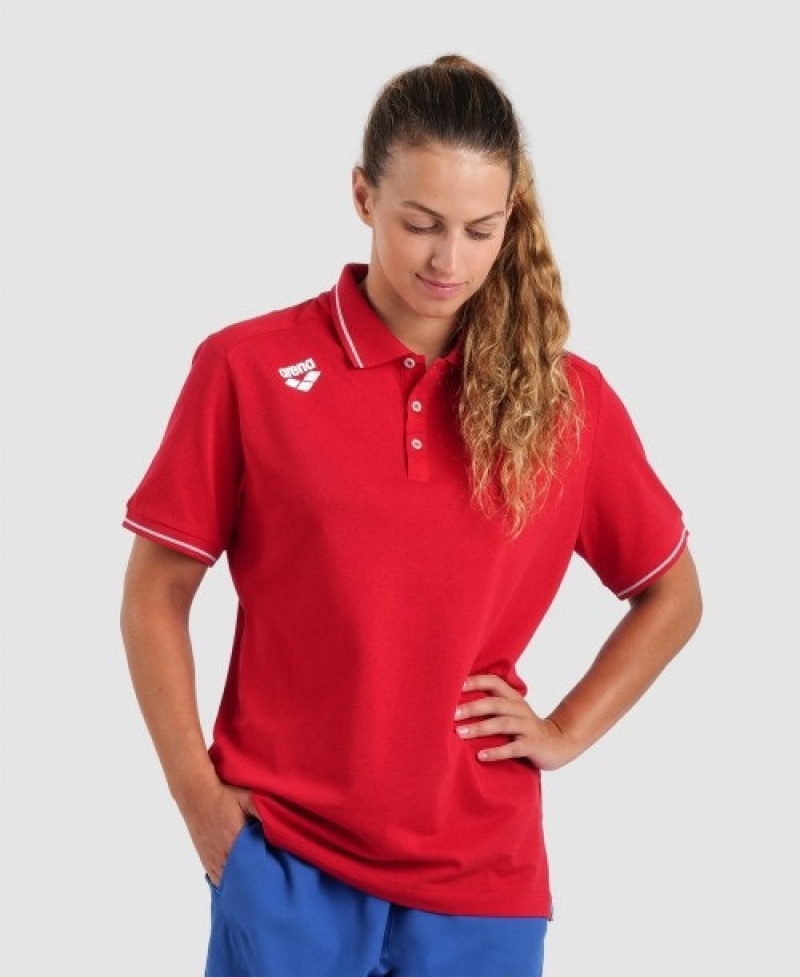 Red Arena Team Solid Women's Polo Shirts | 39584156