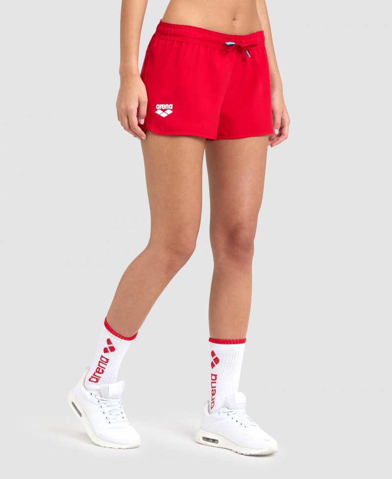 Red Arena Team Solid Women\'s Shorts | 82800165