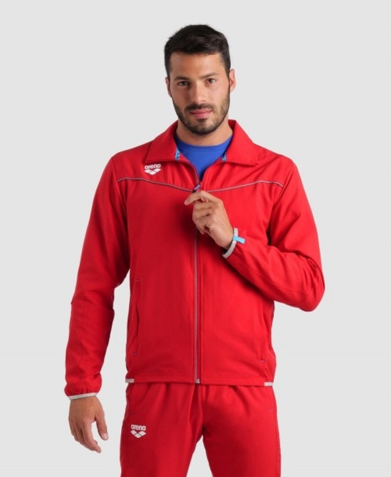 Red Arena Team Sports Panel Men's Jackets | 79365123