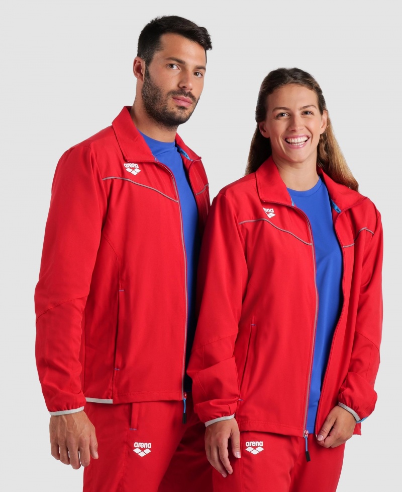 Red Arena Team Sports Panel Men\'s Jackets | 79365123