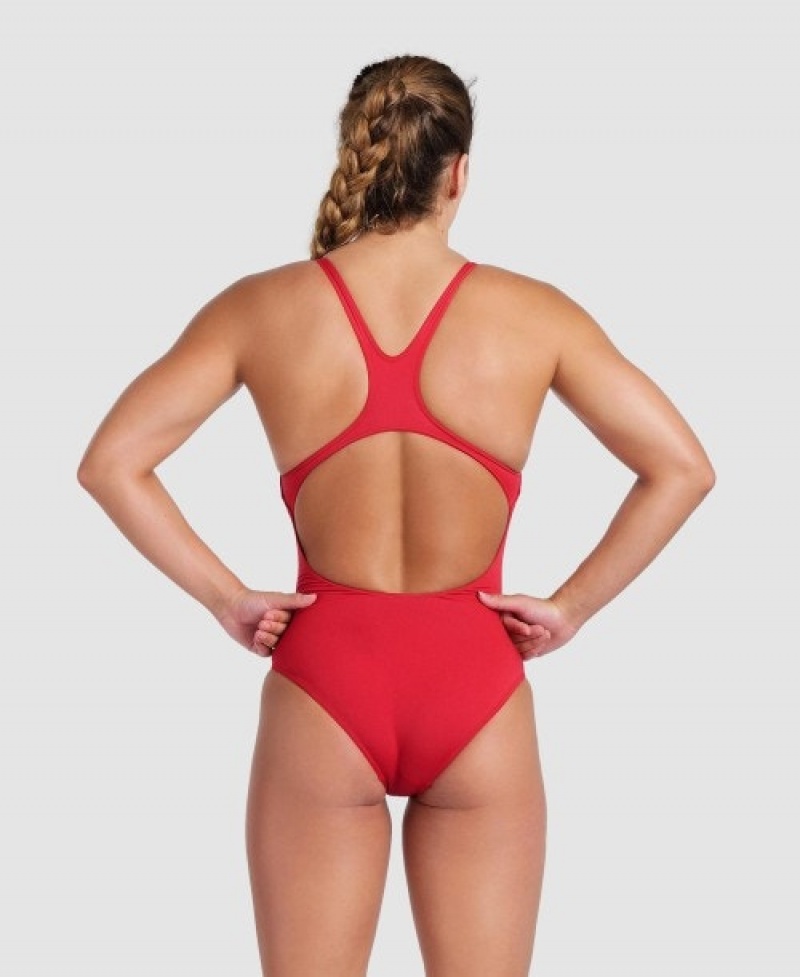 Red Arena Team Swim Pro Solid Women's Swimsuits | 89518997