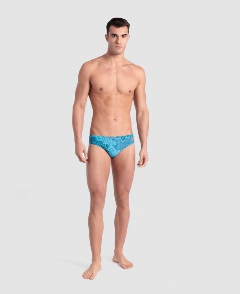 Turquoise Arena Camo Kikko Men's Briefs | 19048428