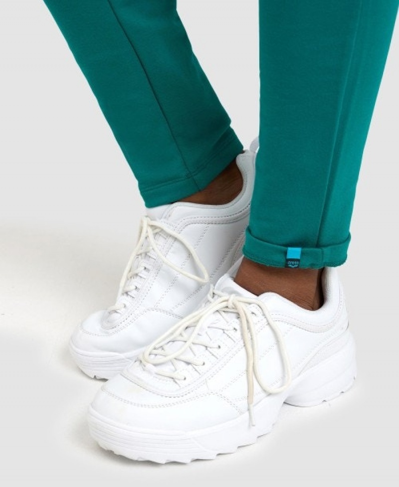 Turquoise Arena Fleece Solid Women's Pants | 50224439