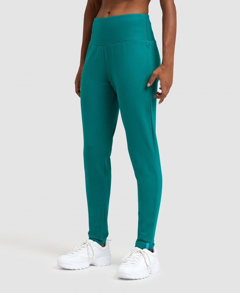 Turquoise Arena Fleece Solid Women's Pants | 50224439