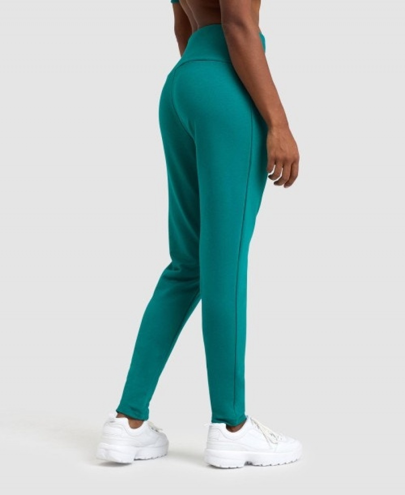 Turquoise Arena Fleece Solid Women's Pants | 50224439