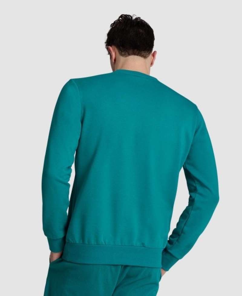 Turquoise Arena Logo Crewneck Men's Sweatshirts | 62745011