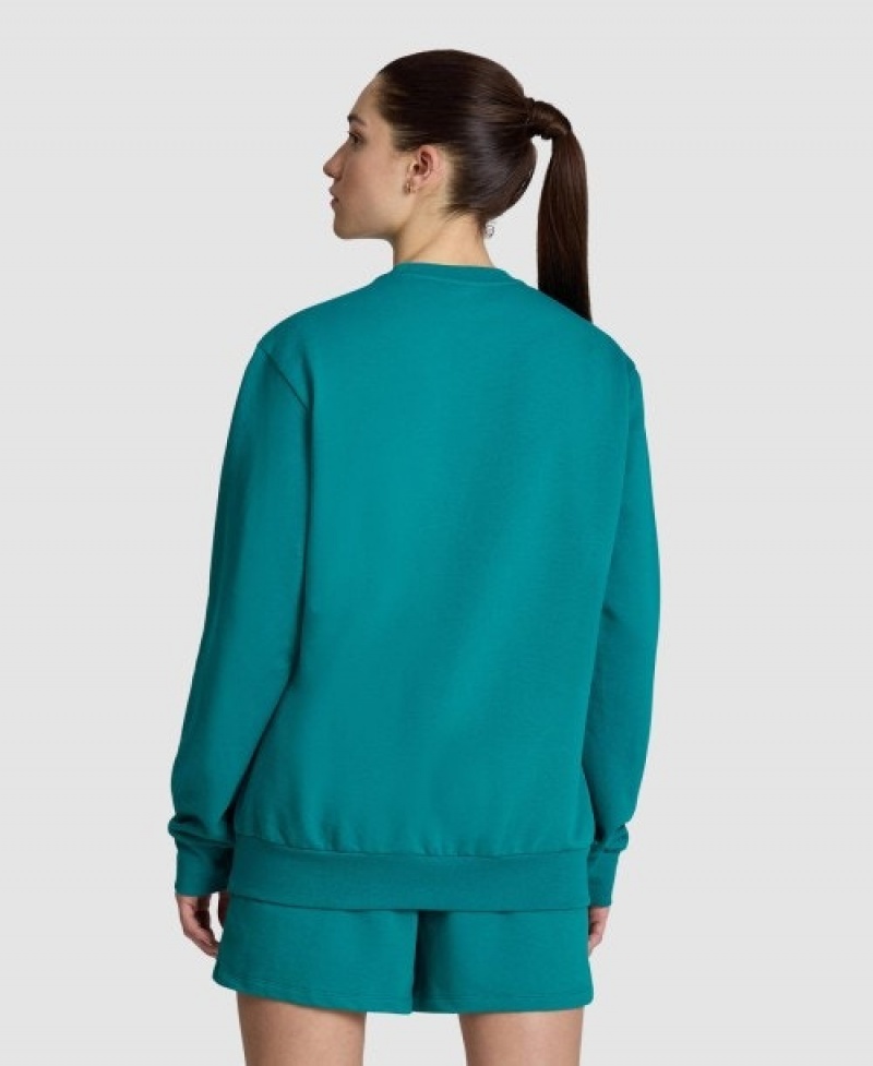 Turquoise Arena Logo Crewneck Women's Sweatshirts | 89633464