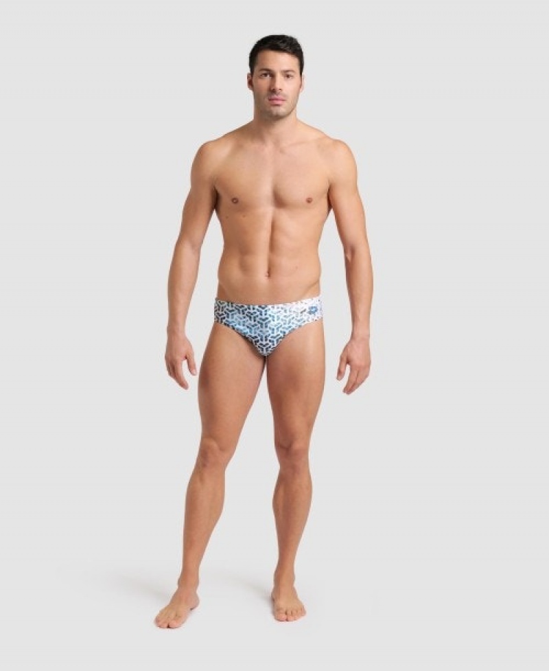 Turquoise Arena Planet Water Men's Briefs | 83405813