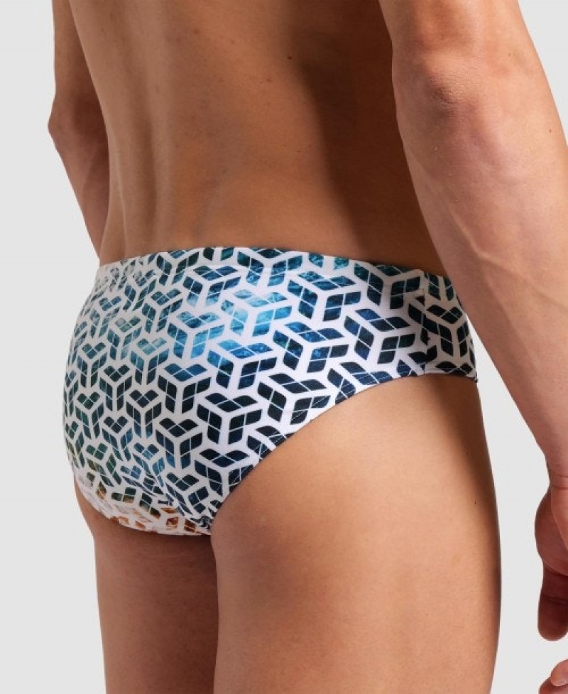 Turquoise Arena Planet Water Men's Briefs | 83405813