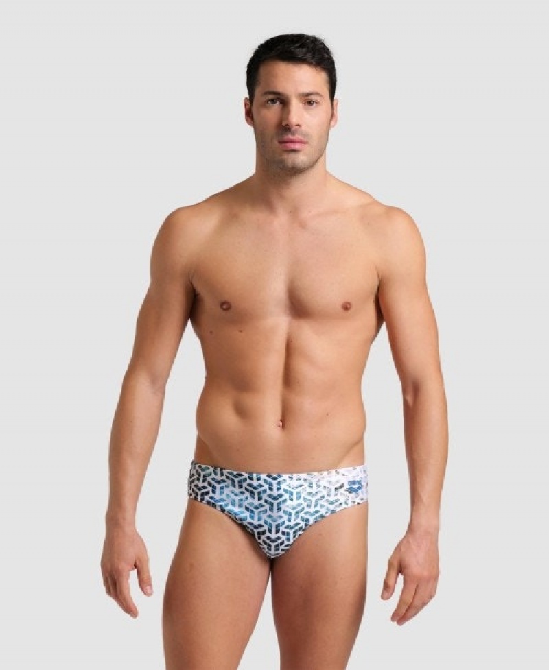 Turquoise Arena Planet Water Men's Briefs | 83405813