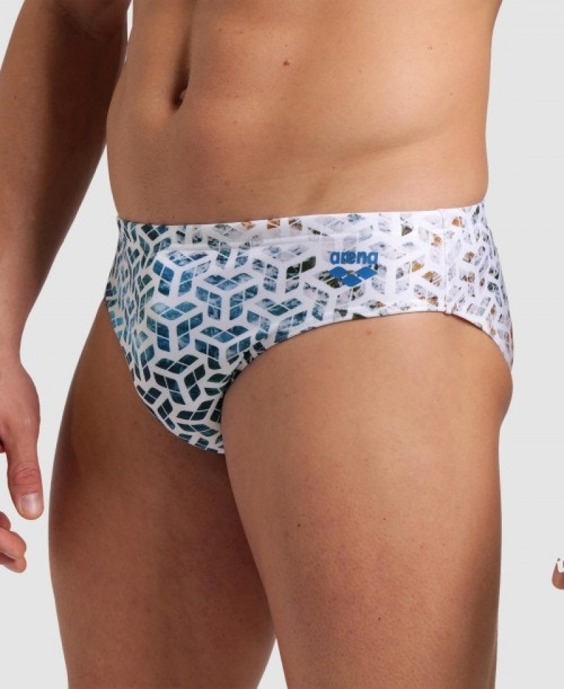 Turquoise Arena Planet Water Men's Briefs | 83405813