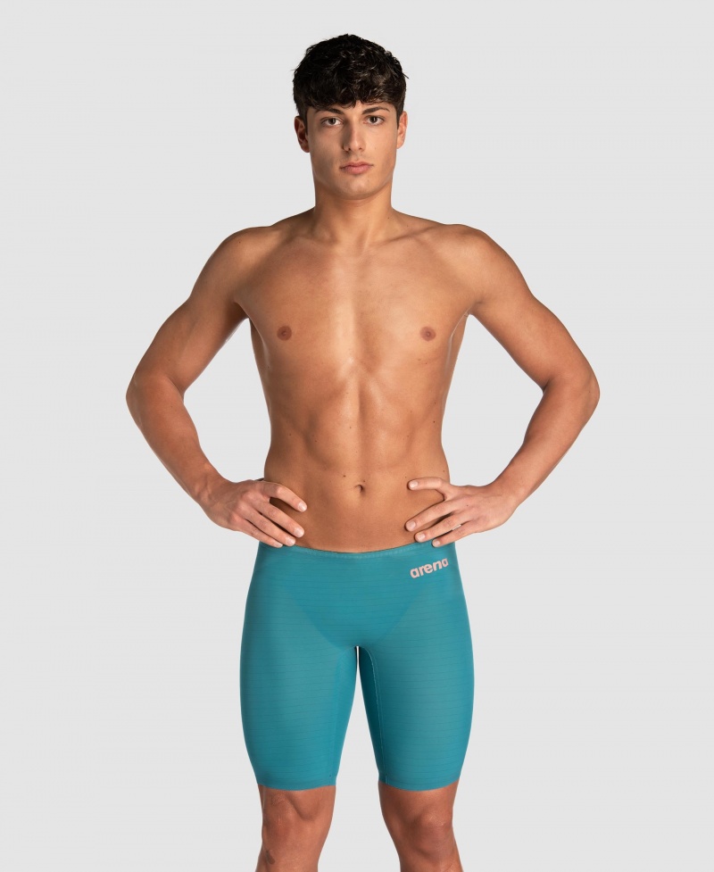 Turquoise Arena Powerskin Carbon Air2 Limited Edition Calypso Bay Jammer Men\'s Racing Suit | 65416704