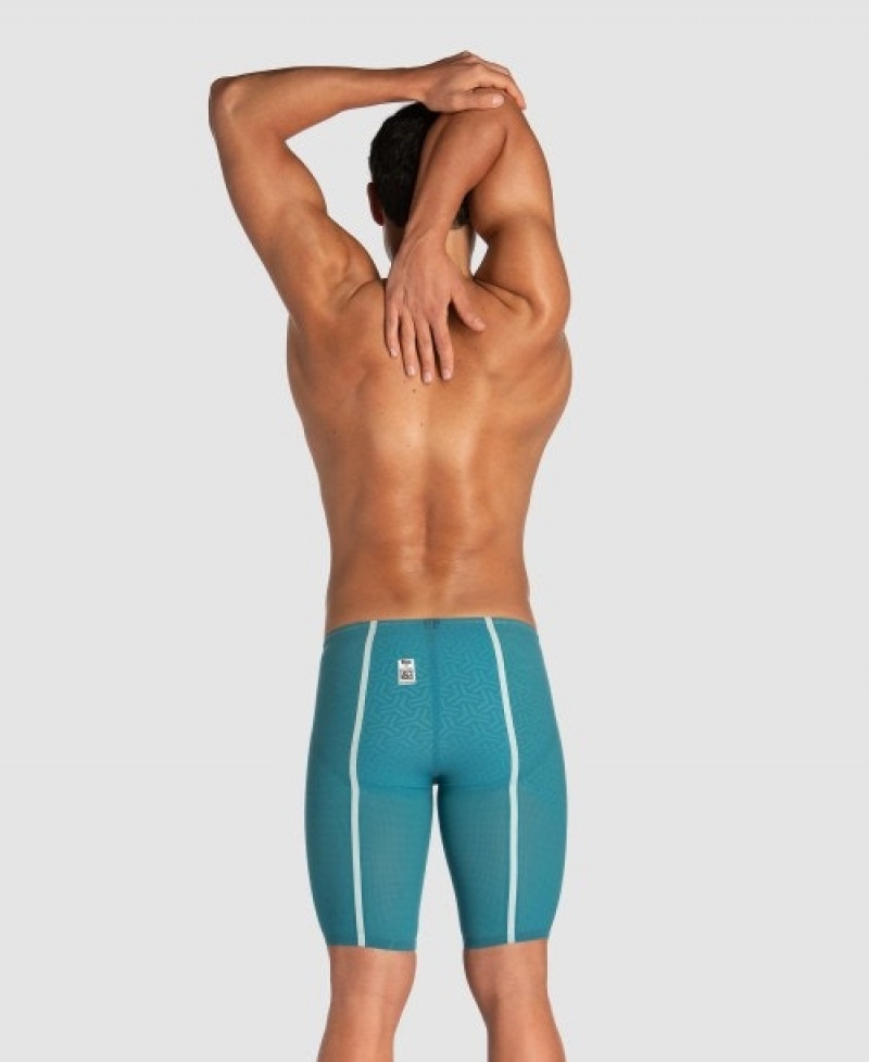 Turquoise Arena Powerskin Carbon Glide Limited Edition Calypso Bay Jammer Men's Racing Suit | 61457900