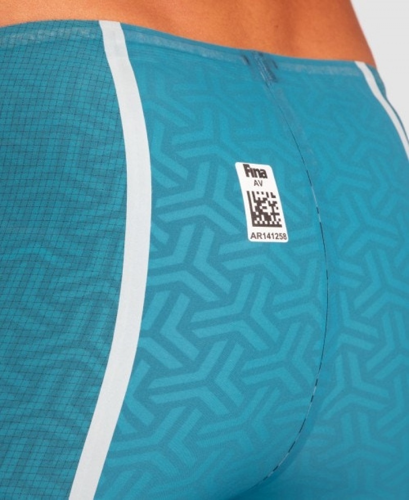 Turquoise Arena Powerskin Carbon Glide Limited Edition Calypso Bay Jammer Men's Racing Suit | 61457900