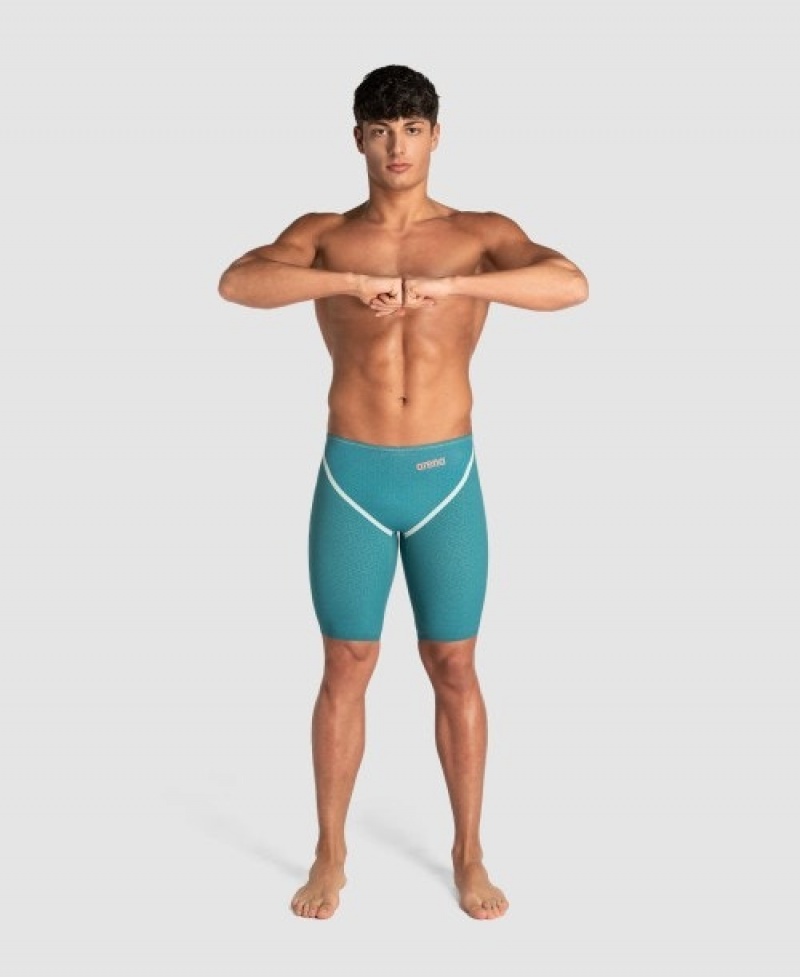 Turquoise Arena Powerskin Carbon Glide Limited Edition Calypso Bay Jammer Men's Racing Suit | 61457900