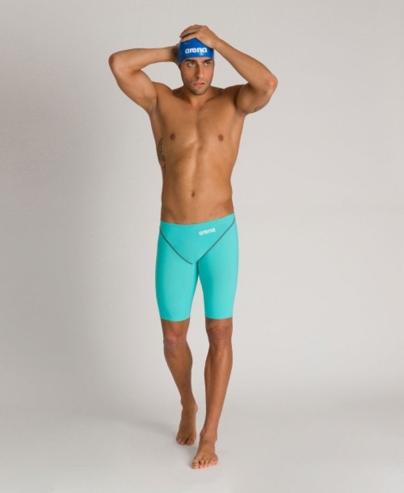 Turquoise Arena Powerskin St 2.0 Jammer Men's Racing Suit | 22837165