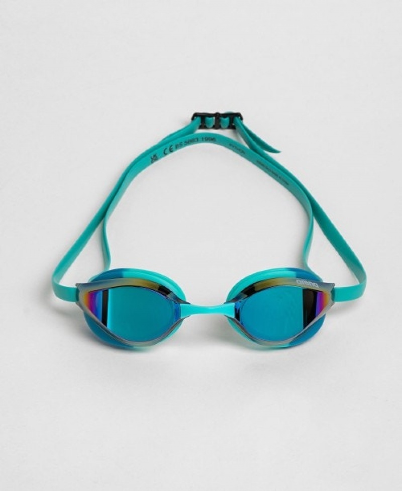 Turquoise Arena Python Mirror Men's Swimming Goggles | 9037270