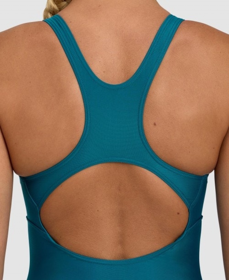 Turquoise Arena Solid Control Pro Back Women's Swimsuits | 234510