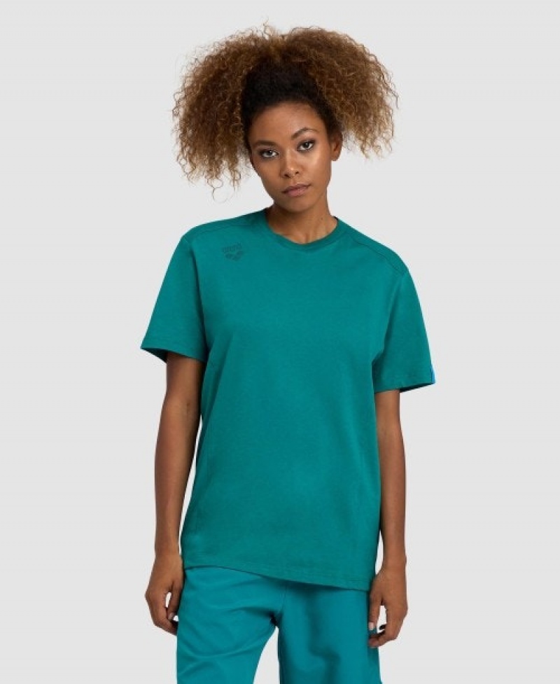 Turquoise Arena Team Panel Men's T Shirts | 61822224