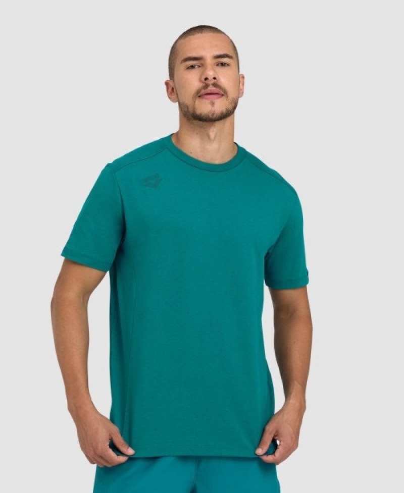 Turquoise Arena Team Panel Men's T Shirts | 61822224