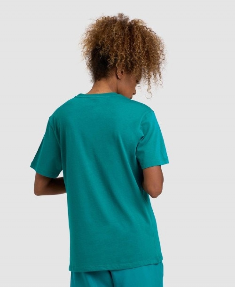 Turquoise Arena Team Panel Men's T Shirts | 61822224