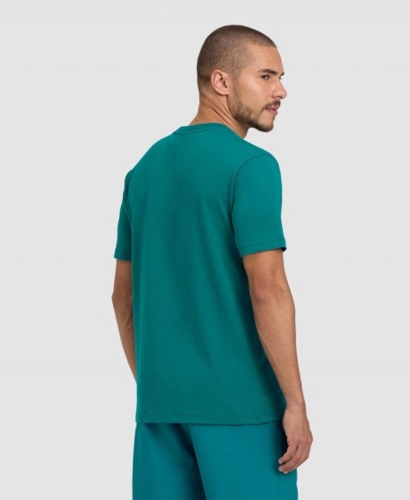 Turquoise Arena Team Panel Men's T Shirts | 61822224