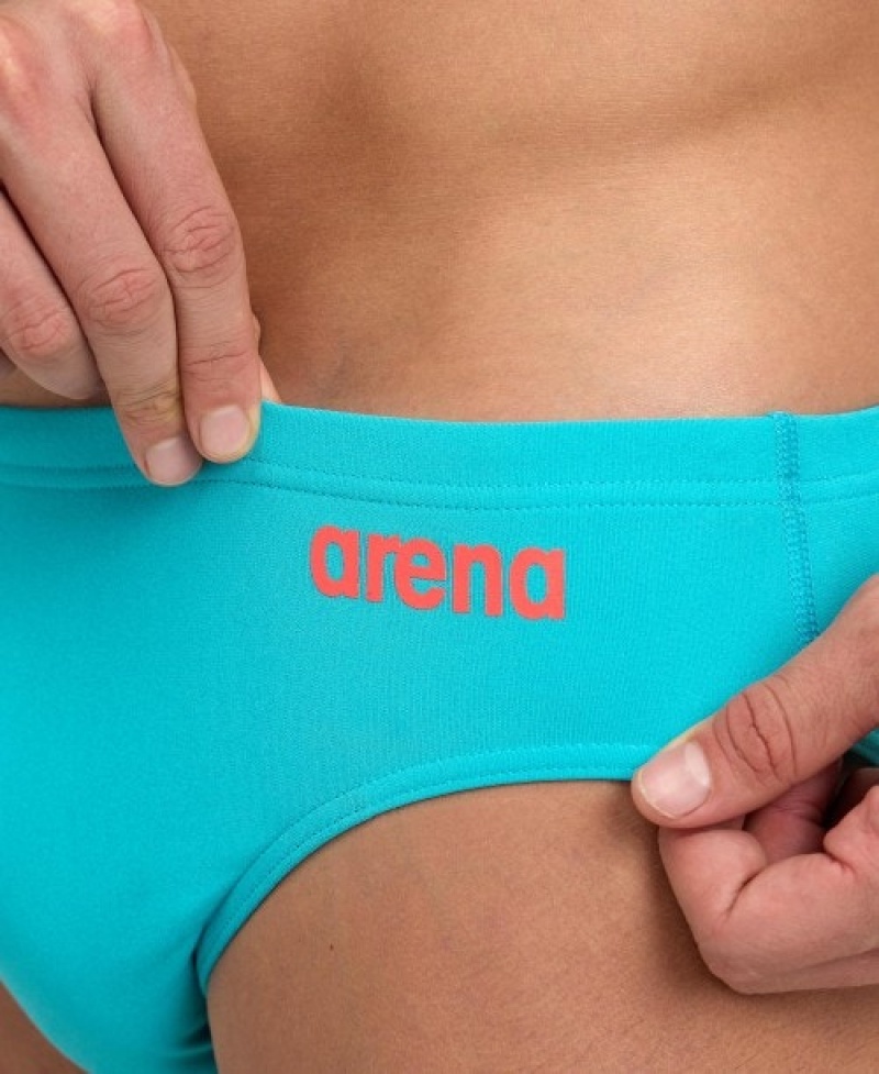 Turquoise Arena Team Solid Men's Briefs | 86604690