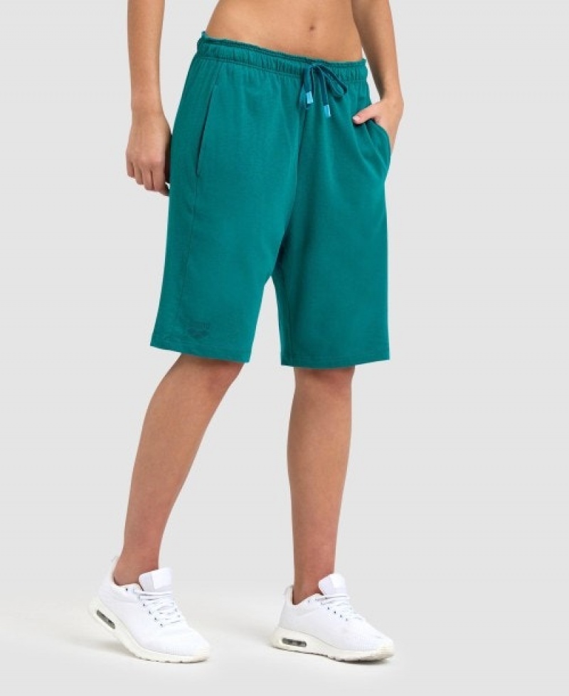 Turquoise Arena Team Solid Women's Shorts | 94668487