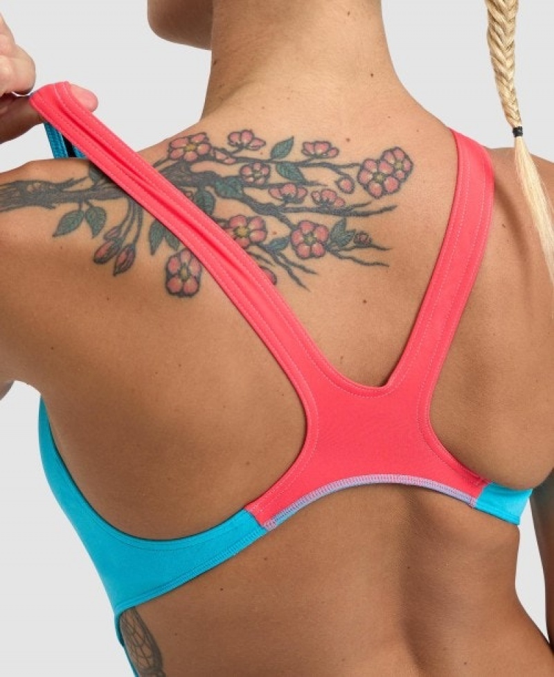 Turquoise Arena Team Swim Tech Solid Women's Swimsuits | 53412393