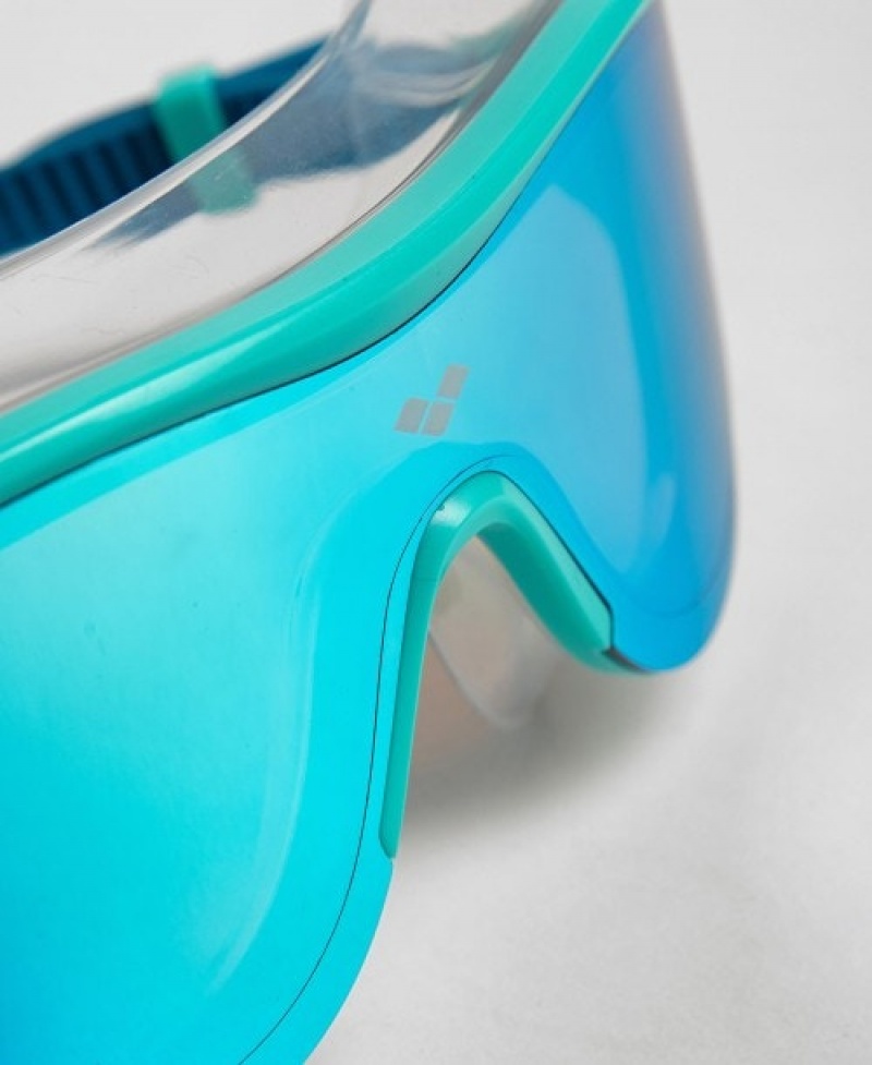 Turquoise Arena The One Mirror Mask Men's Swimming Goggles | 77120816