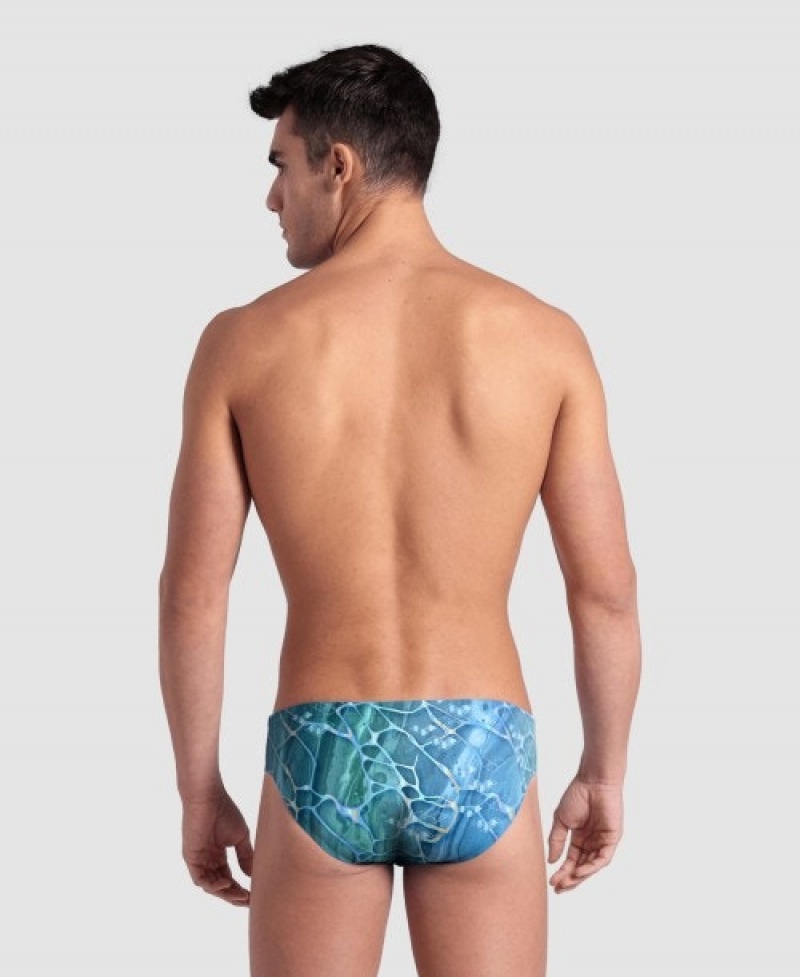 Turquoise Arena Water Day Print Of The Month Men's Briefs | 24685886