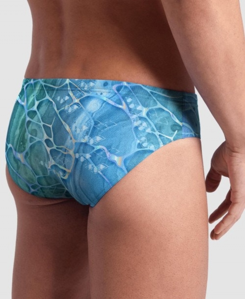 Turquoise Arena Water Day Print Of The Month Men's Briefs | 24685886