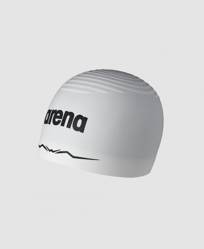 White Arena Aquaforce Wave Men\'s Swim Cap | 66640648