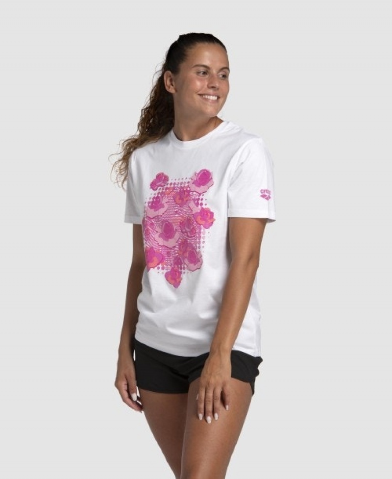 White Arena Breast Cancer Awareness Collection Men's T Shirts | 12598721