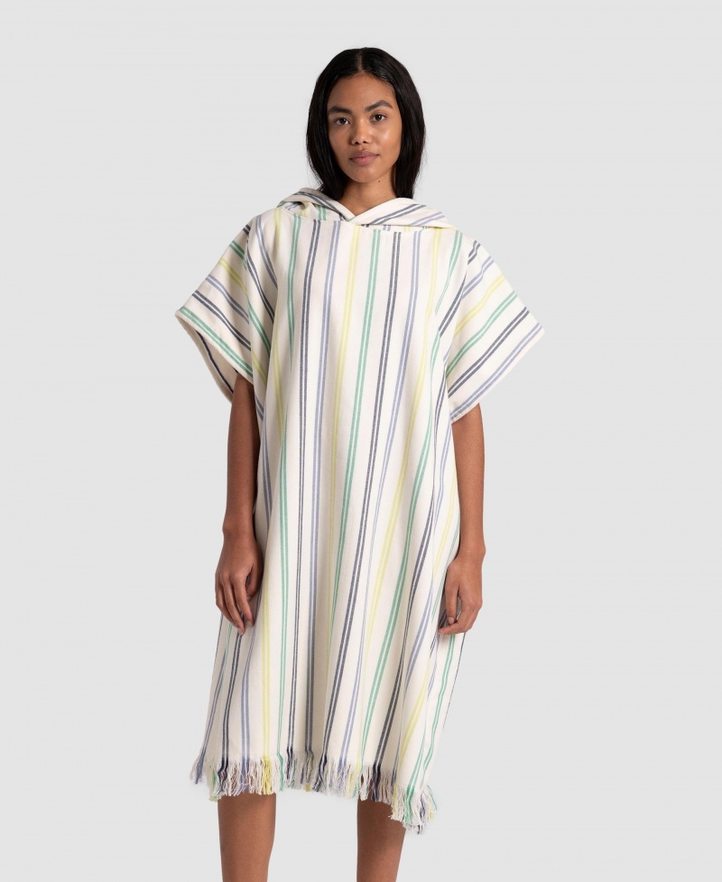 White Arena Hooded Changing Women's Ponchos | 90656517