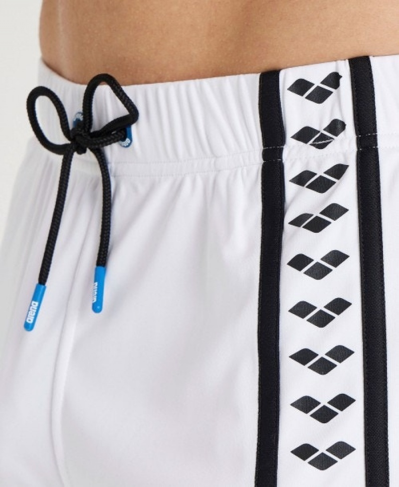 White Arena Icons Beach Men's Shorts | 14795838