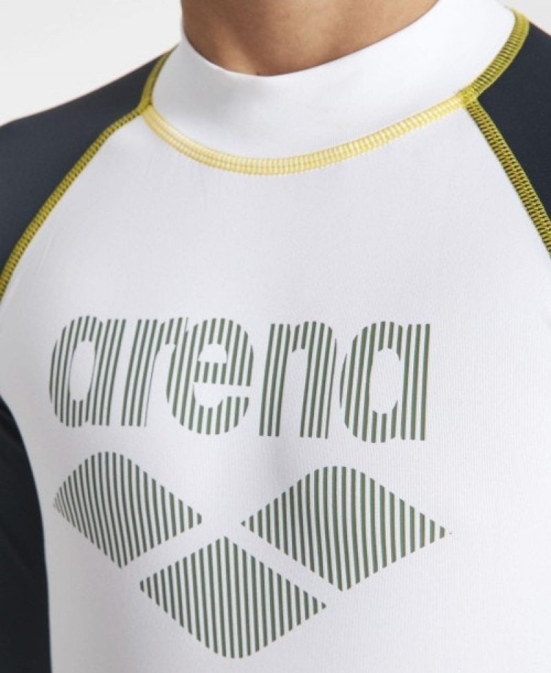 White Arena Long Sleeve Boys' Rashguards | 95212029