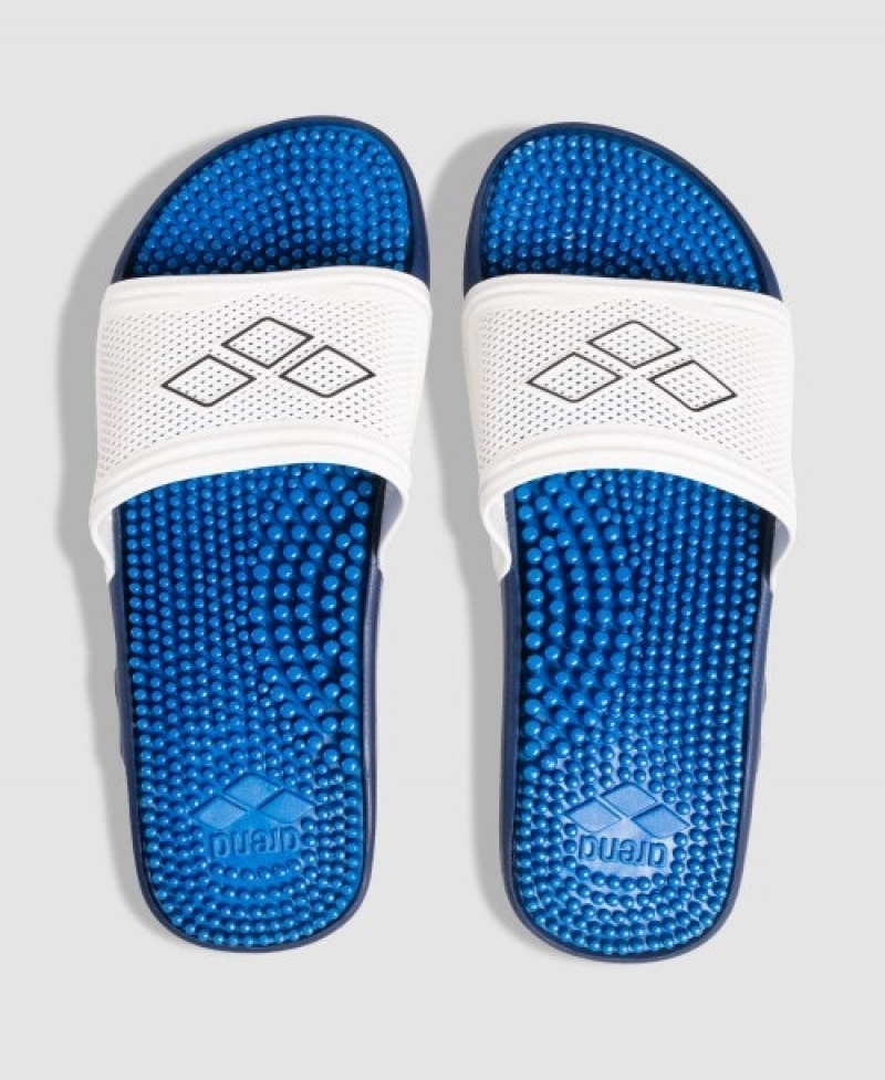 White Arena Marco United Diamond Pool Women's Slides | 22654615