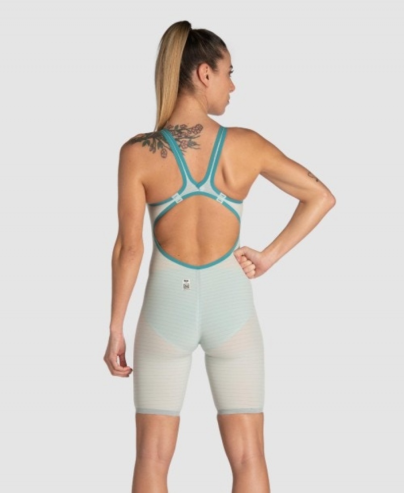 White Arena Powerskin Carbon Air2 Limited Edition Calypso Bay Open Back Women's Racing Suit | 87194654