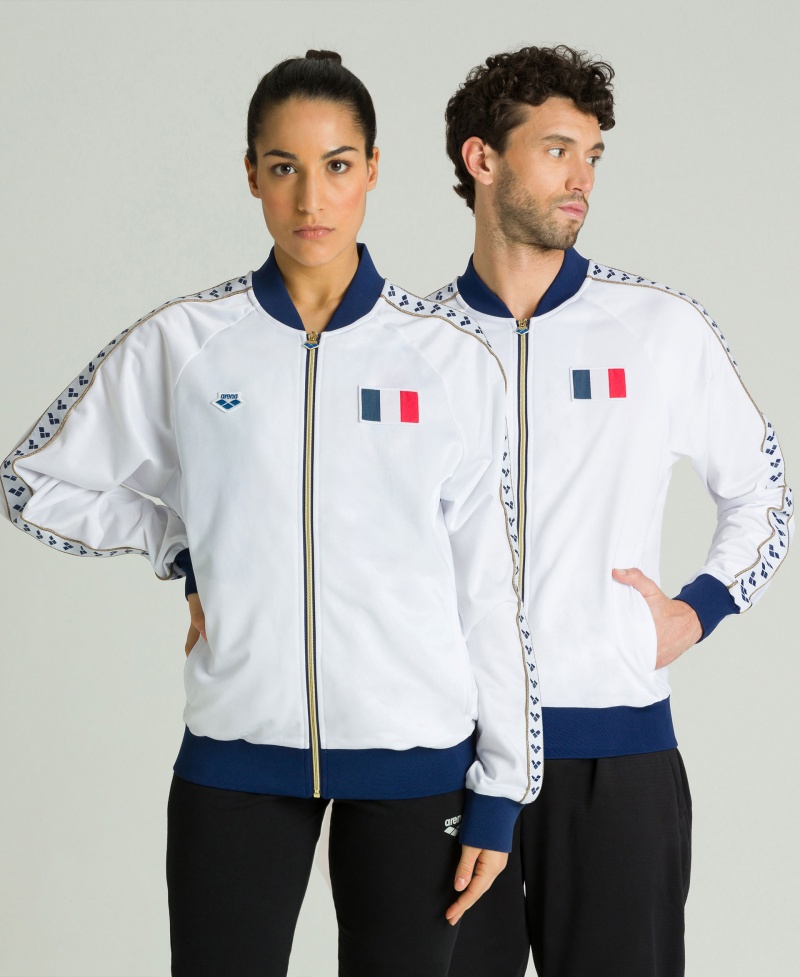 White Arena Relax Iv Nations Team Men's Jackets | 47068004